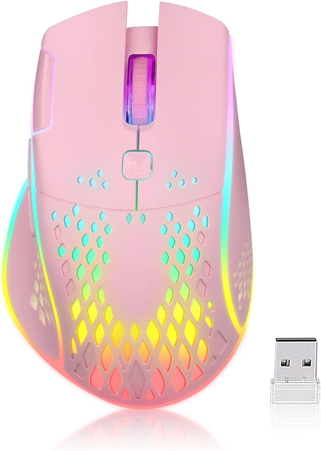 VEGCOO C30 Wireless Gaming Mouse: Silent Click, Rechargeable, Colorful LED