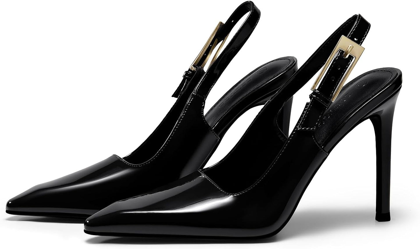 Coutgo Women's Slingback High Heels for Elegant Style