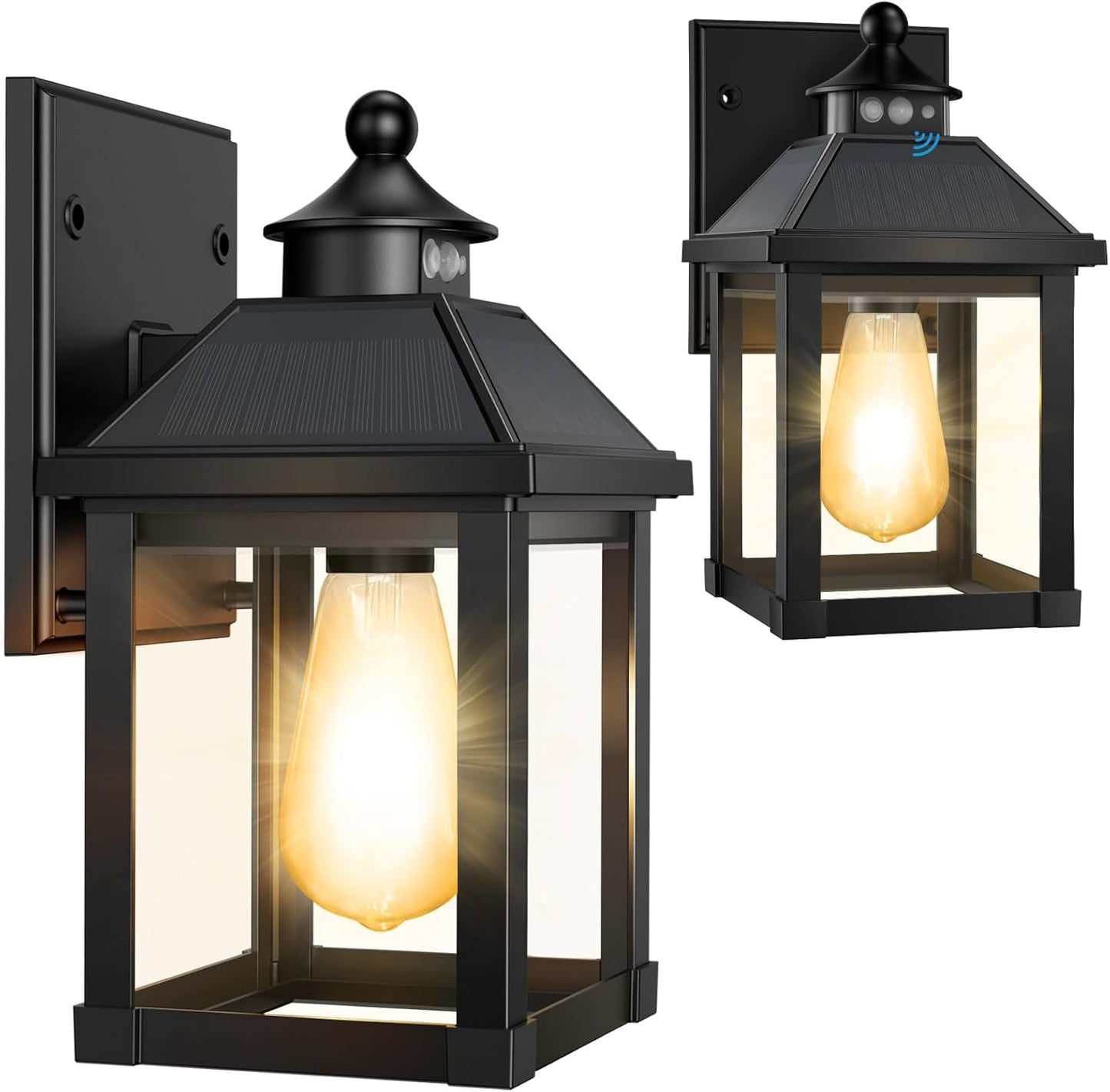 Solar Sconce Lights Outdoor Wall Mount with Motion Sensor Features