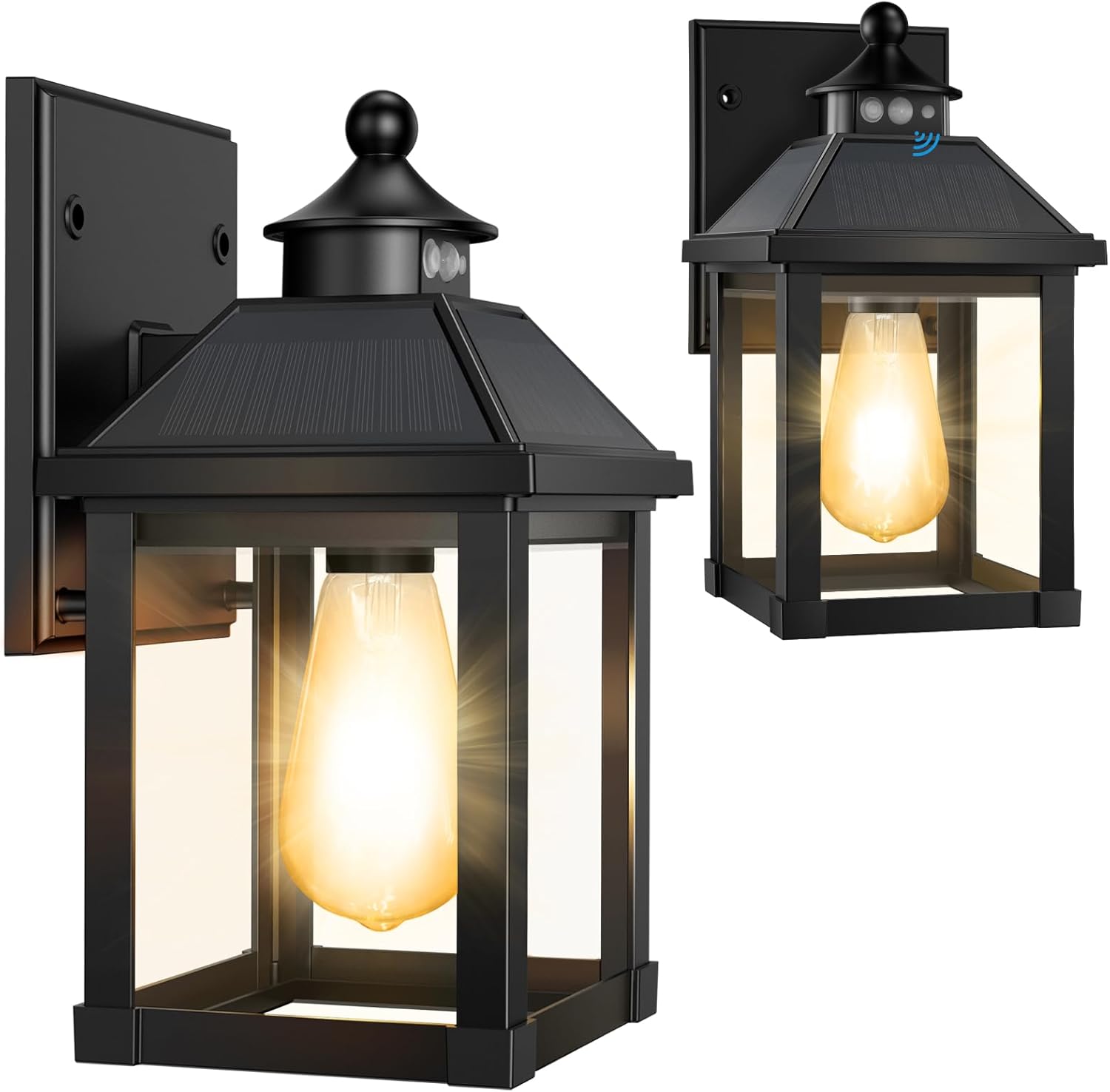 Solar Sconce Lights Outdoor Wall Mount with Motion Sensor Features