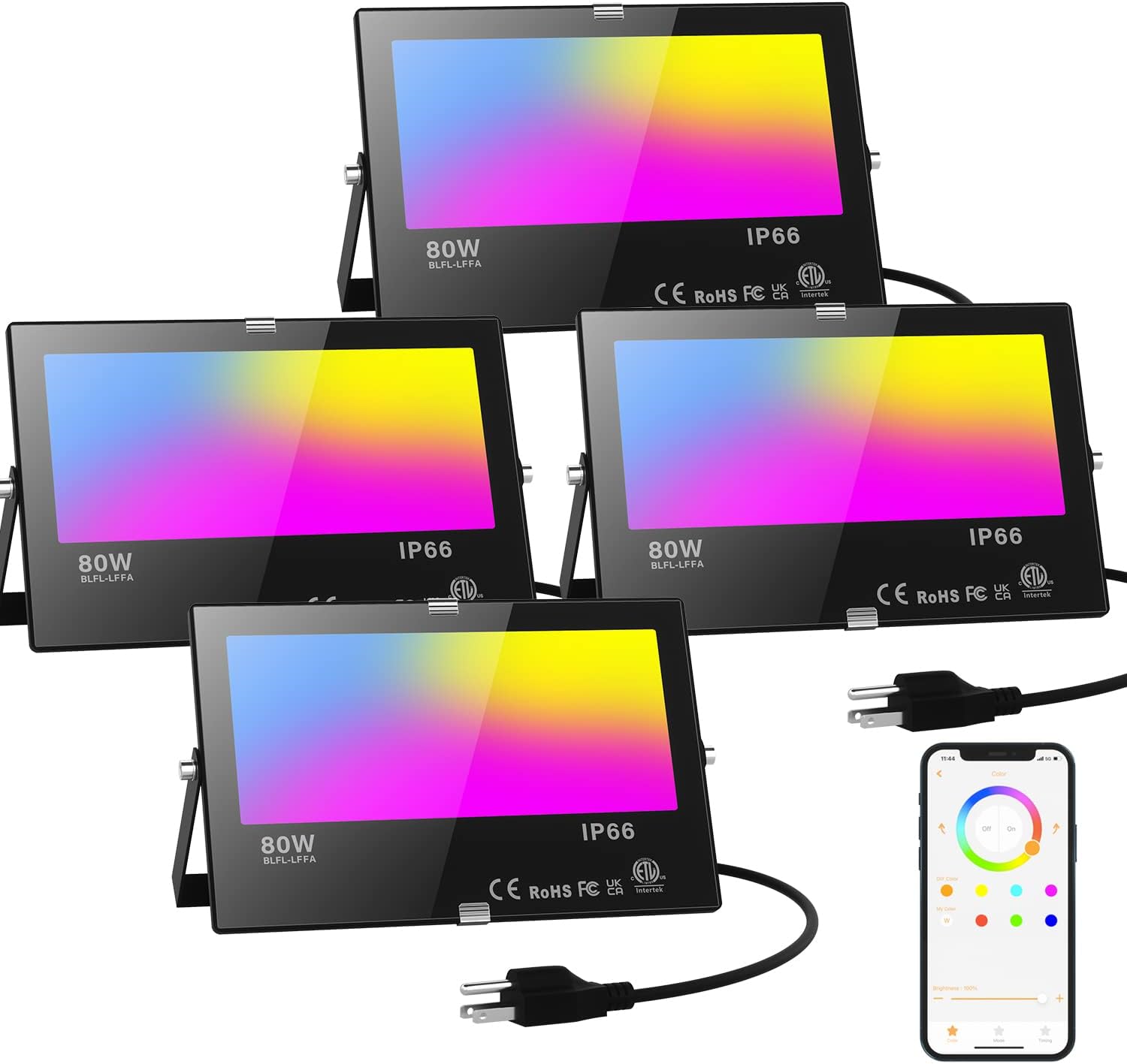Smart RGB Color Changing LED Flood Light for Outdoor Use