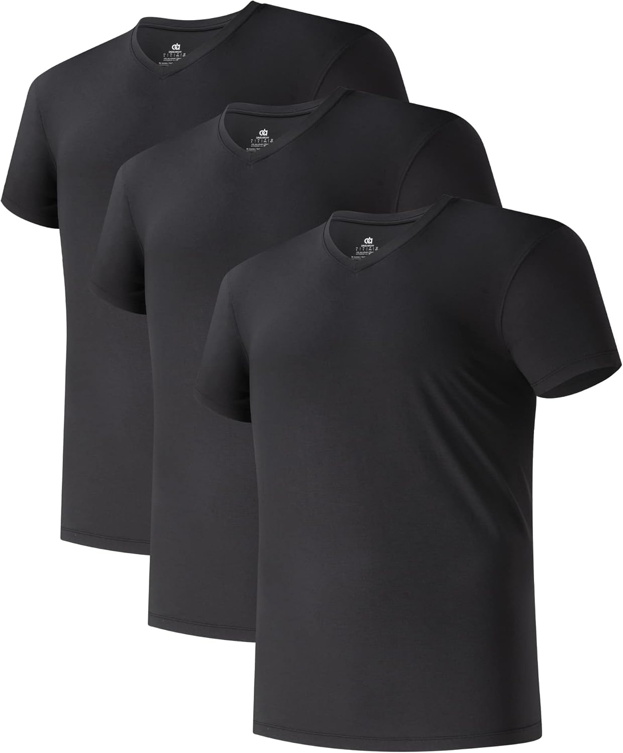 DAVID ARCHY Men's Undershirts Soft Moisture-Wicking Tees 3 Pack