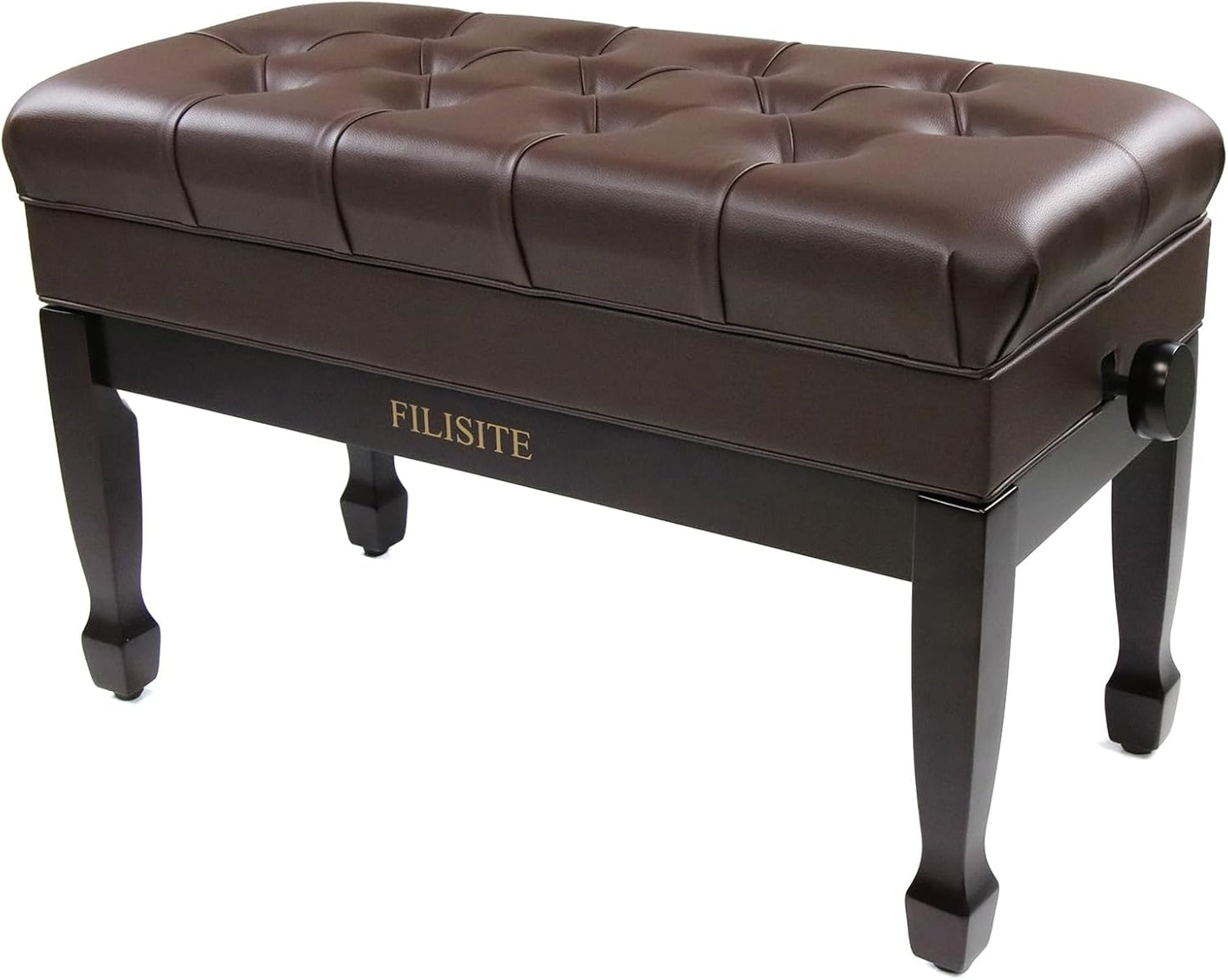 Adjustable Duet Piano Bench with Storage for Two Players
