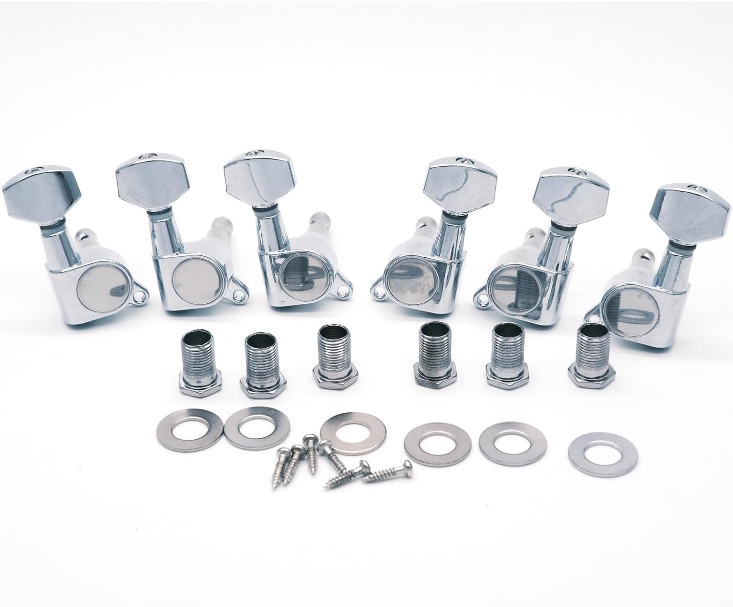 Chrome Guitar Tuning Pegs Set - Smooth Tuning!
