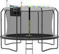 Trampoline Outdoor 14FT Trampoline with Basketball Hoop and LED Lights