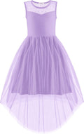 Arshiner Girls Tulle High Low Dress with Belt - Elegant Party Dress is
