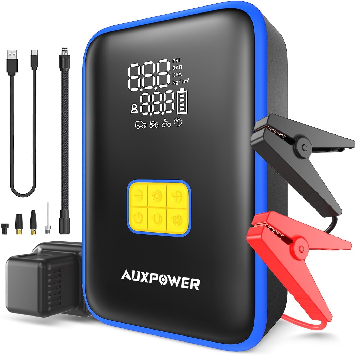 Powerful 3000A Jump Starter & Tire Inflator by Auxpower
