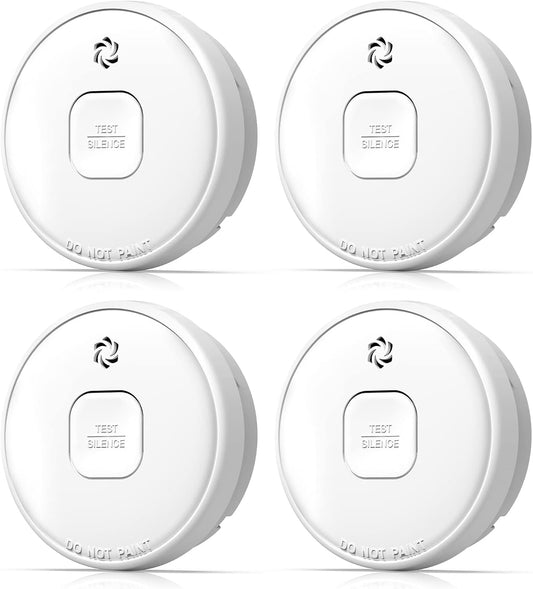 10-Year Smoke Detector with Photoelectric Sensor for Safety