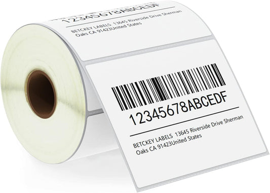 BETCKEY 4x3 Shipping Labels - Compatible with Zebra & Rollo, Premium Adhesive, 1 Roll, 500 Labels
