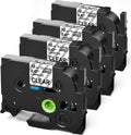 4-Pack Clear Laminated Label Tape for Brother P-Touch - Long-lasting & Reliable