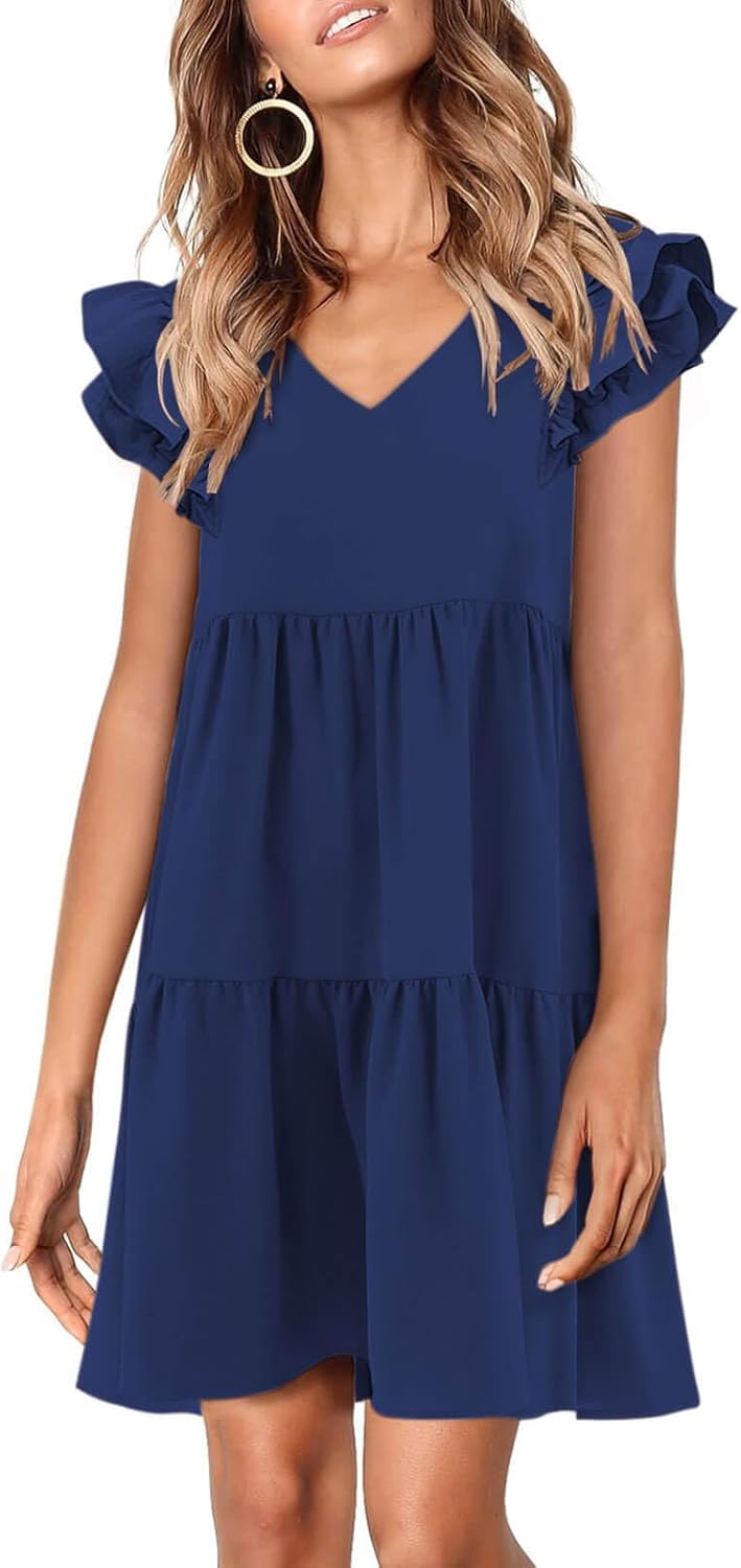 Zwurew Summer Babydoll Dresses for Women 2025 Cute Ruffle