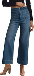 Women's Wide Leg High Waisted Stretchy Jeans - Baggy Ankle Fit