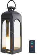 Bdor 20 Inches Metal and Stainless Steel Glass Lantern for Decor