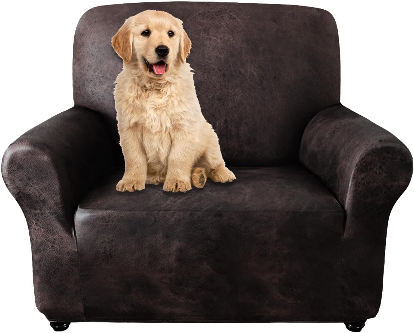Molasofa Single Sofa Cover: Soft Leather-Like Armchair Slipcover