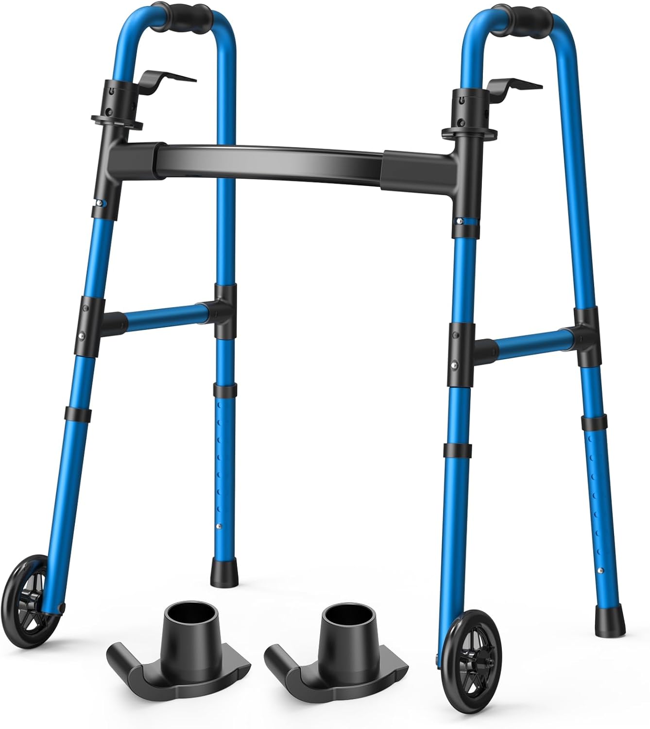 Folding Walker with 5in Wheels for Seniors - Lightweight & Durable