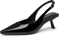 IDIFU Kitten Heels Closed Toe Slingback Pumps for Women