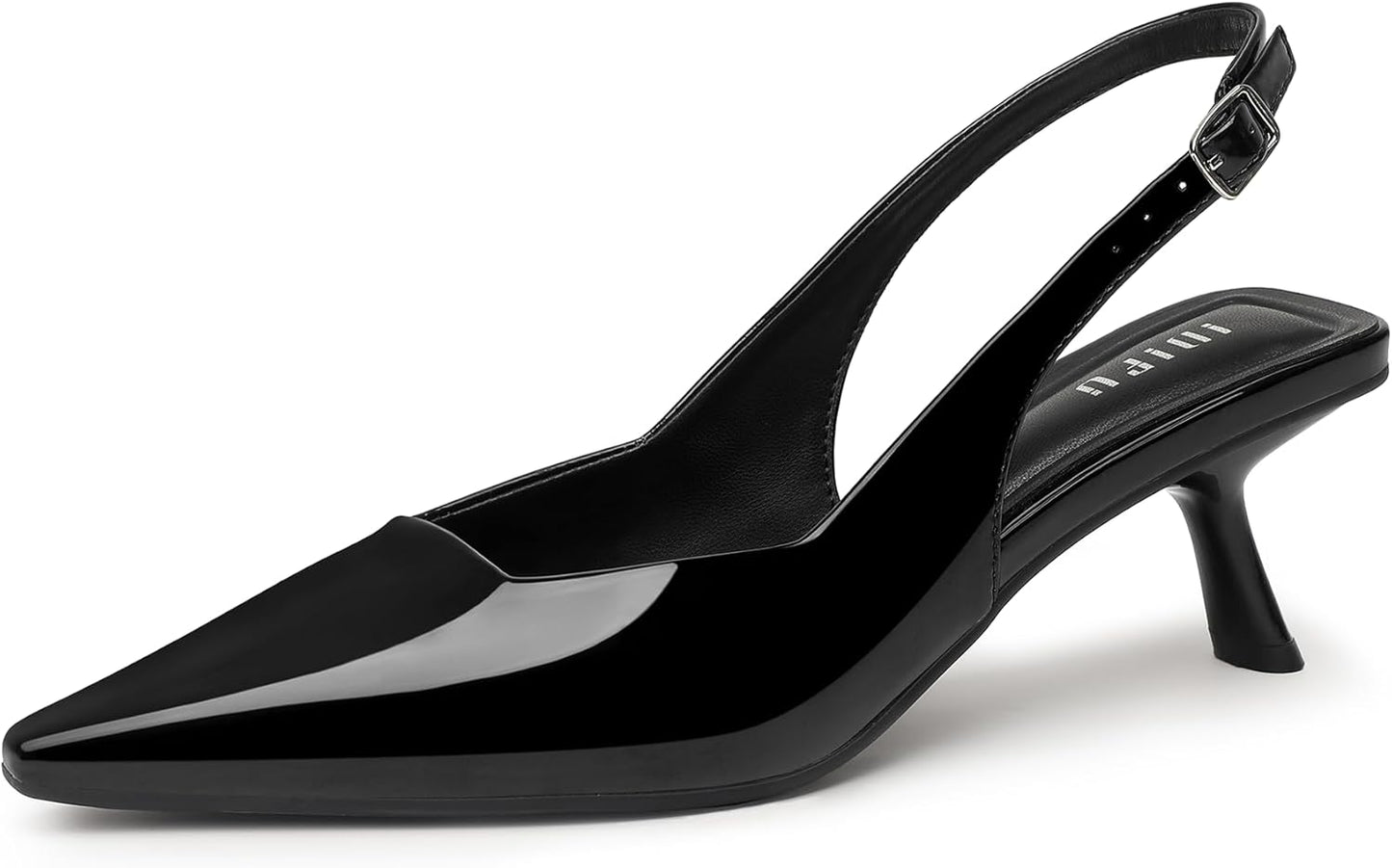 IDIFU Kitten Heels Closed Toe Slingback Pumps for Women