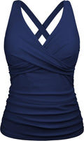 Women Underwire Tankini Top Twist V Neck - Tummy Control Support