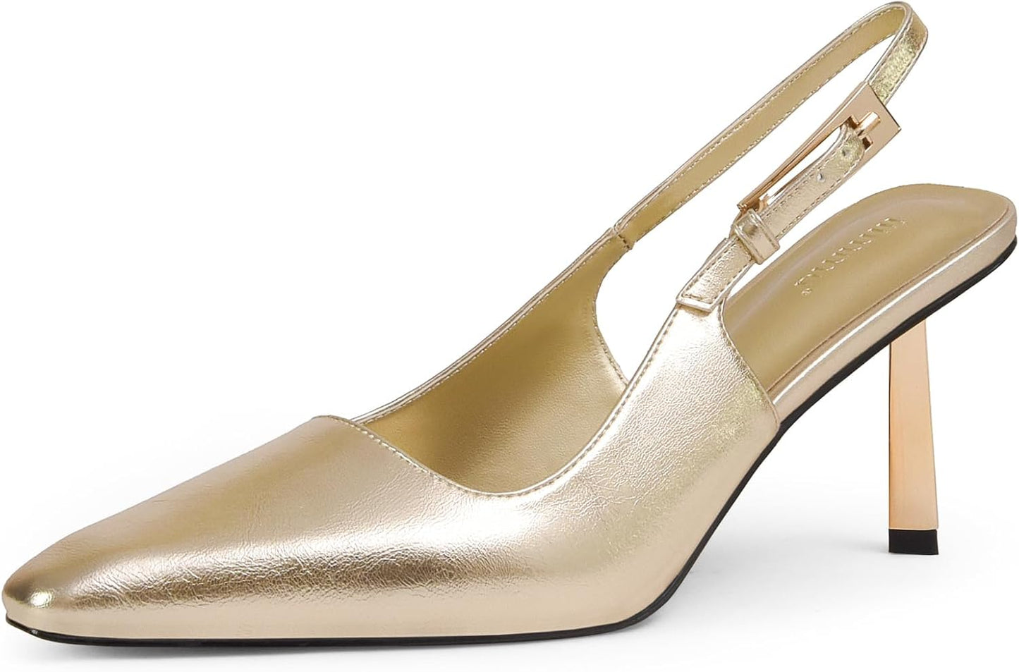 iiimmu Slingback Heels for Women with Stylish Gold Buckle