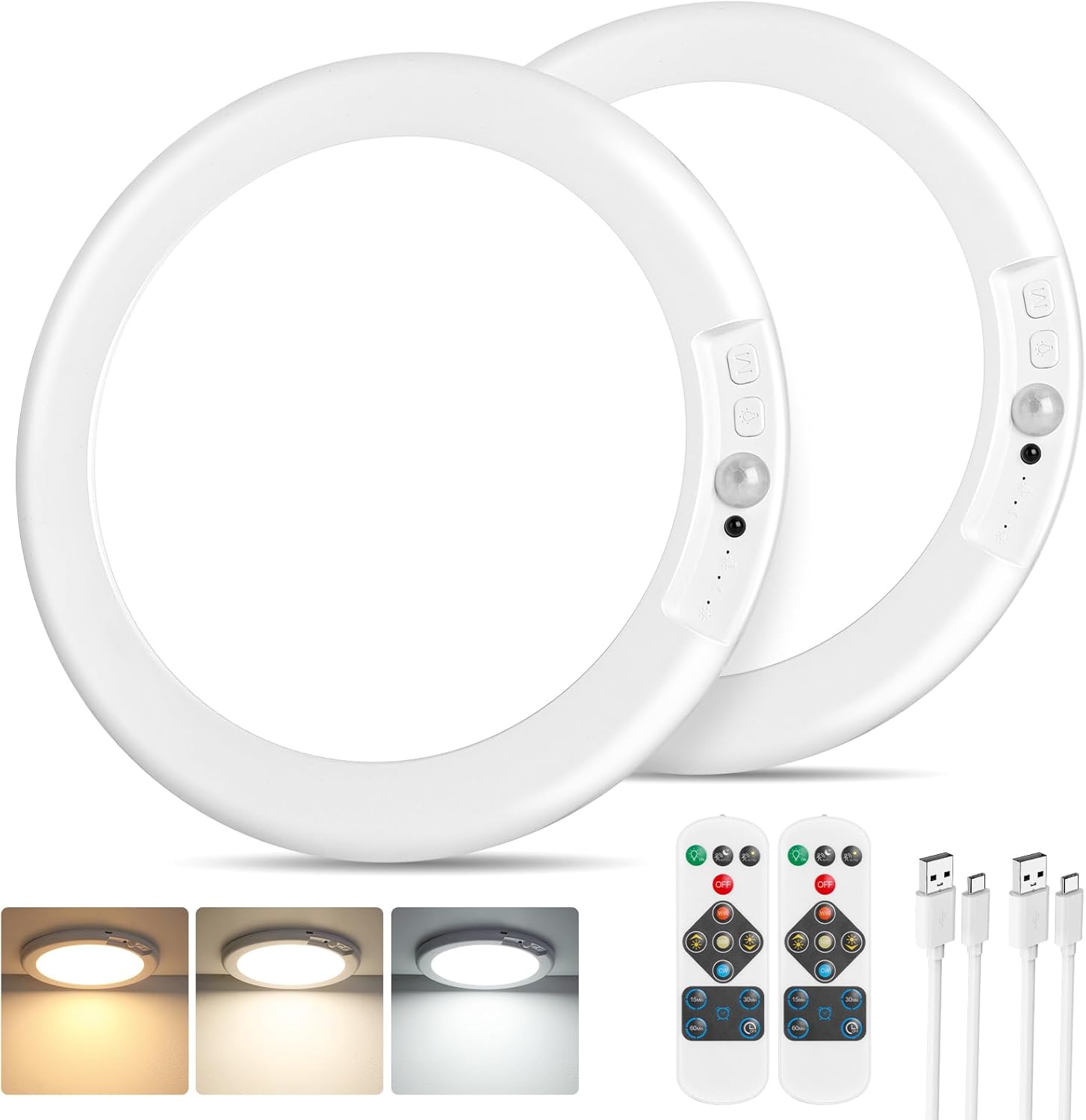 Rechargeable Motion Sensor Ceiling Lights for Easy Installation