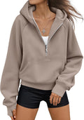 AUTOMET Womens Half Zip Hoodie - Cozy Cropped Fleece Pullover