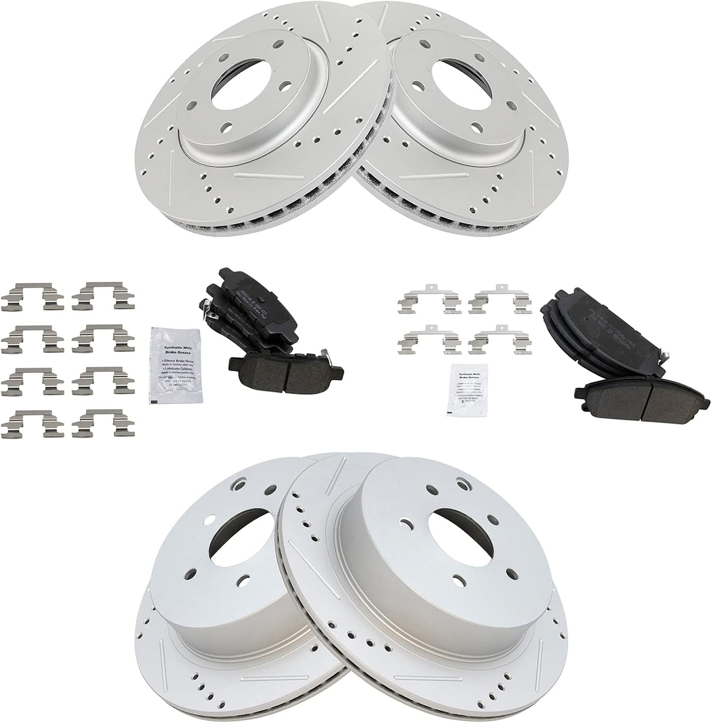 TRQ Performance Brake Pad & Rotor Kit for 2004-2009 Nissan Quest