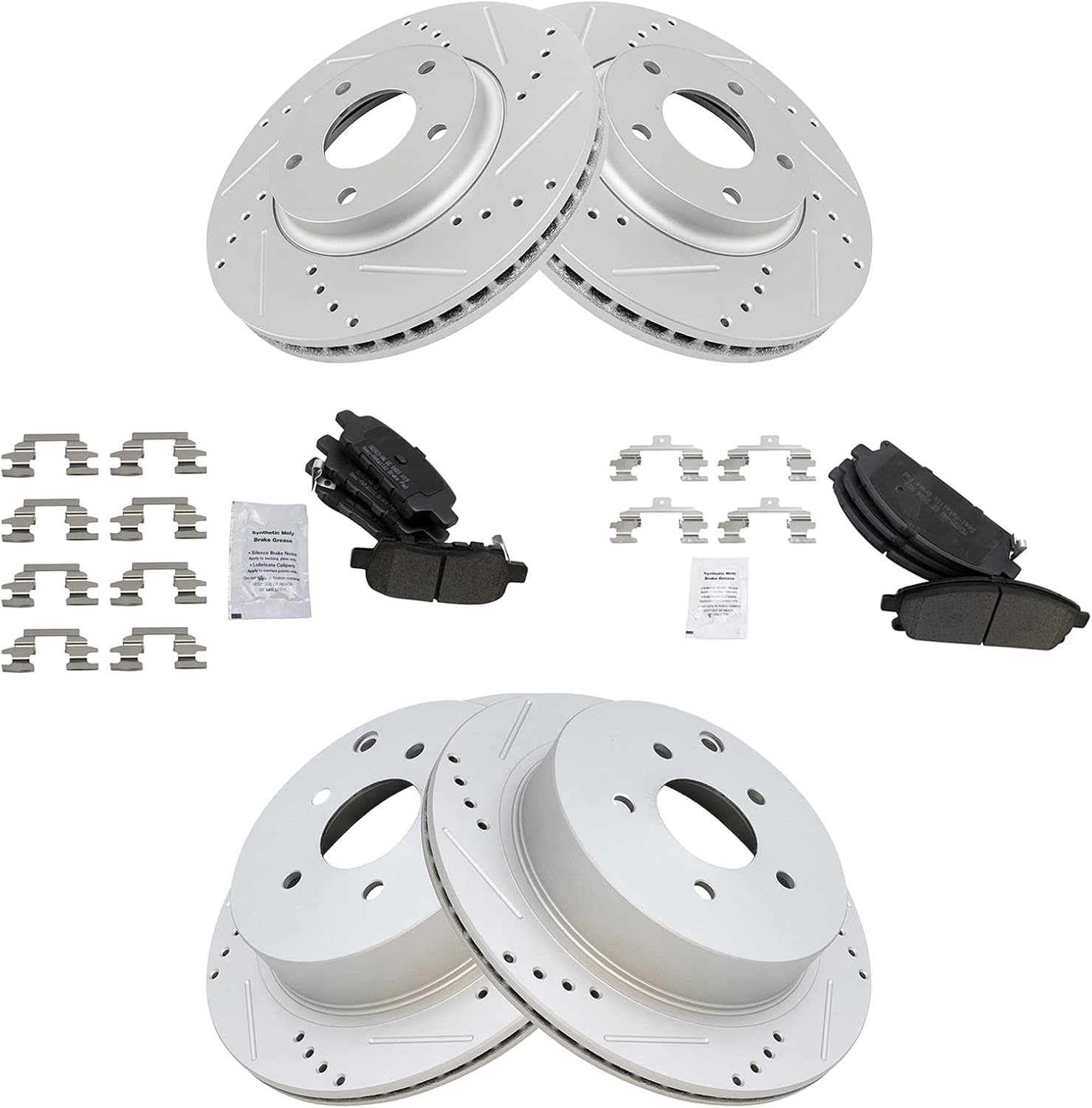 TRQ Performance Brake Pad & Rotor Kit for 2004-2009 Nissan Quest