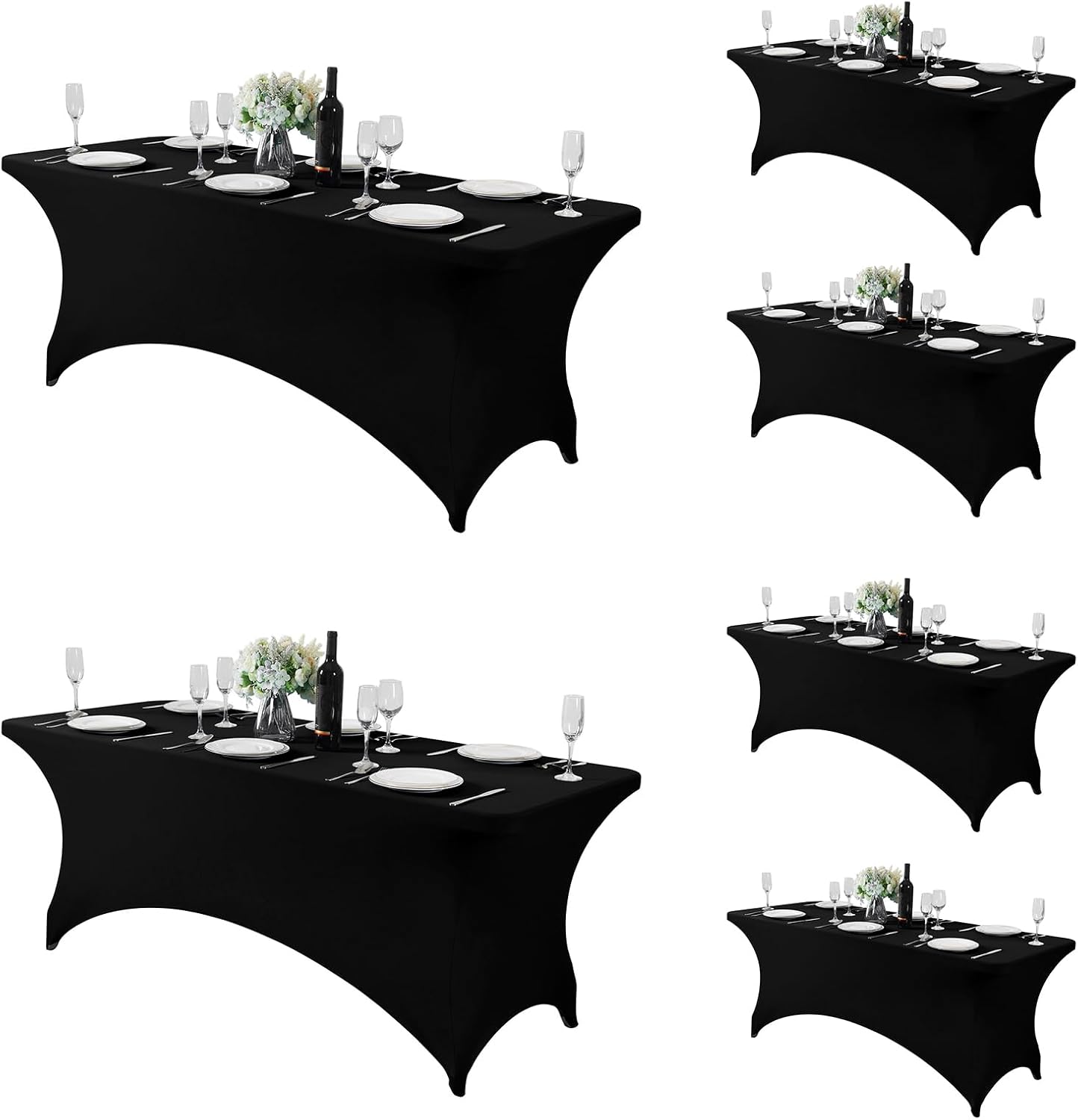 Fokitut 6 Pack Spandex Table Cover for 6FT Tables and Events