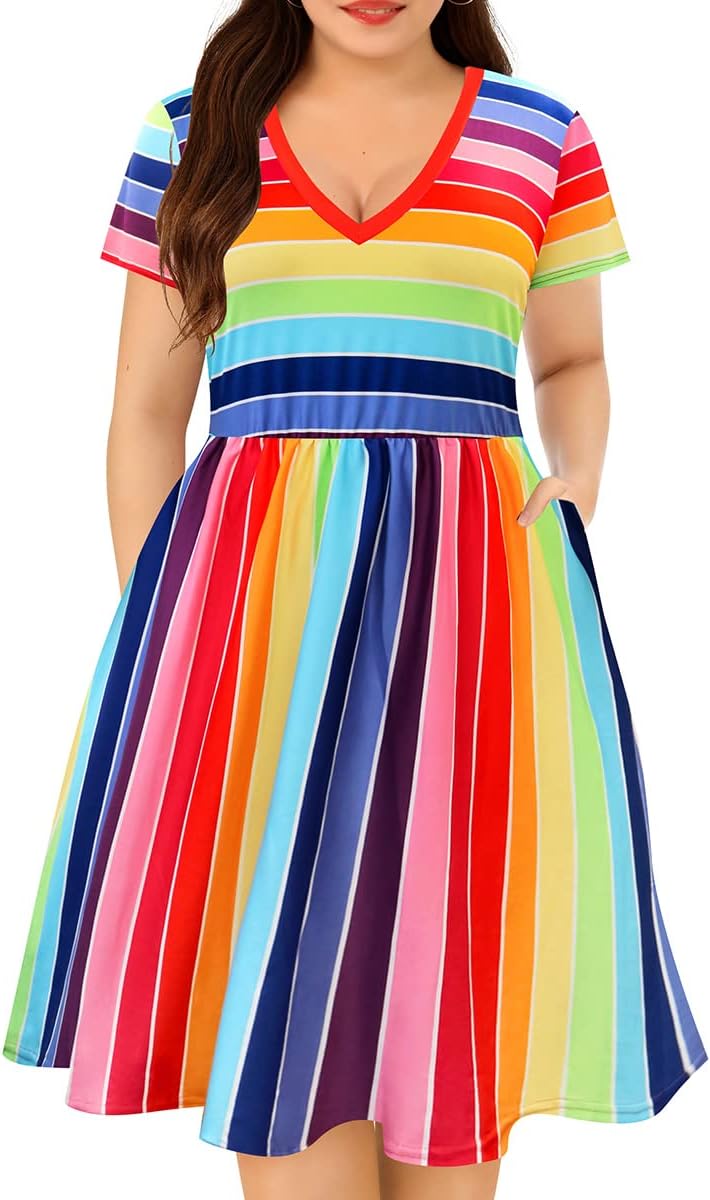 RITERA Plus Size Dresses for Curvy Women with Pockets