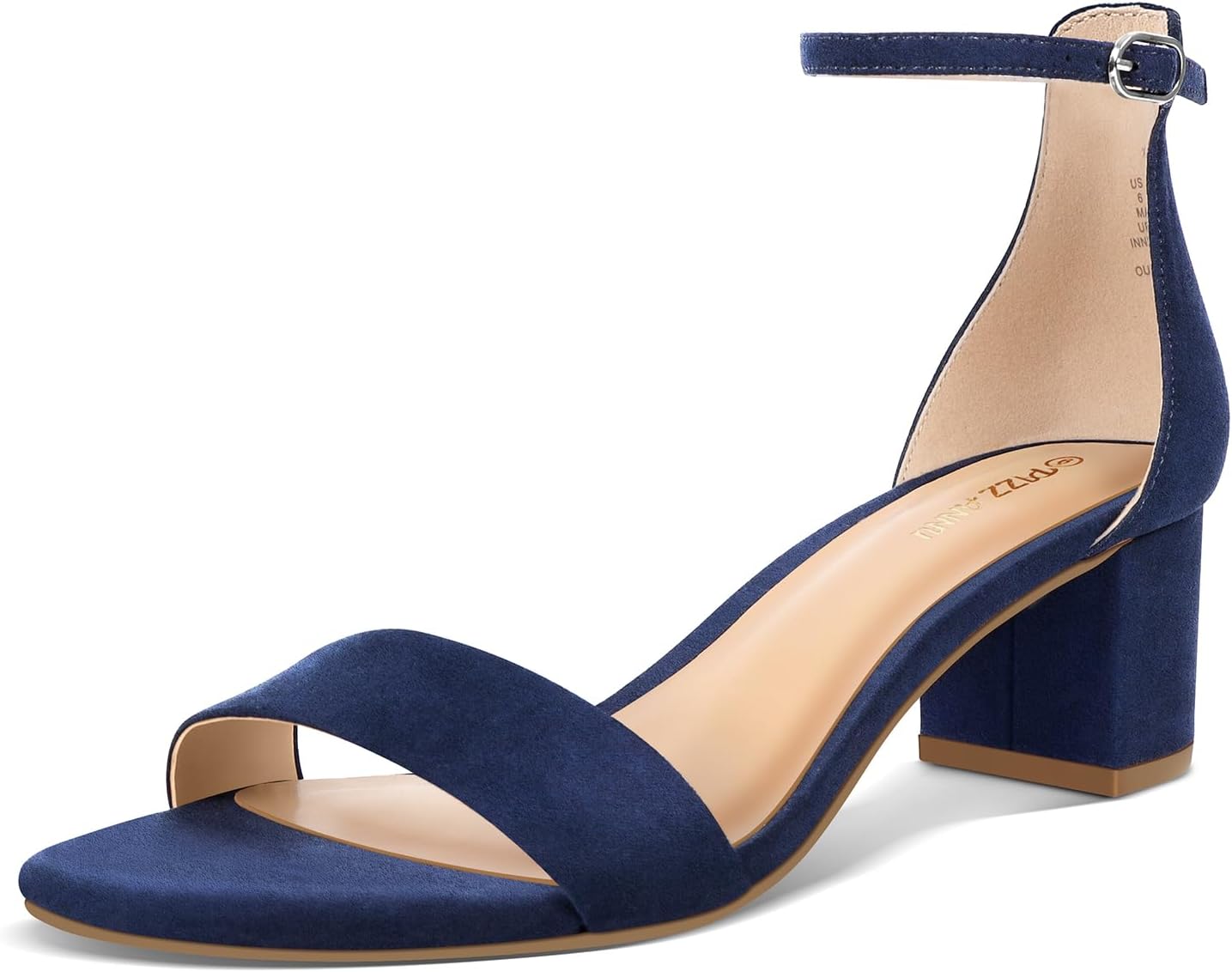 PIZZ ANNU Women's Low Block Chunky Heels Sandals for Comfort