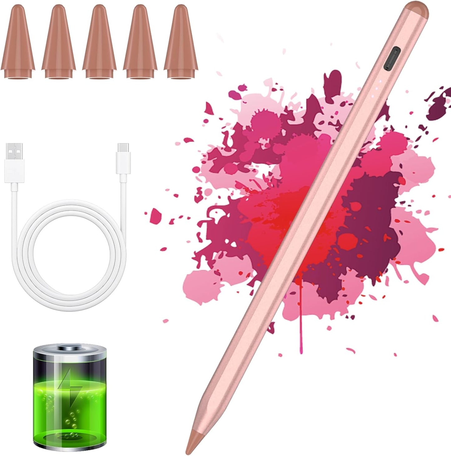 Ipad Stylus: Palm Rejection, Tilt Sensitive (Pink)