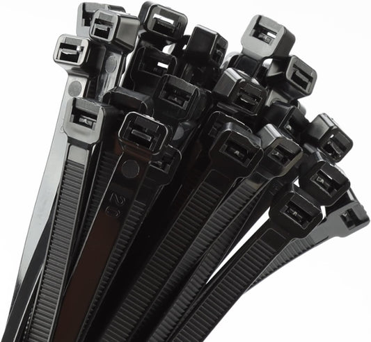 100-Pack 18 Black Zip Ties - Ultra Strong Heavy Duty - Armpow