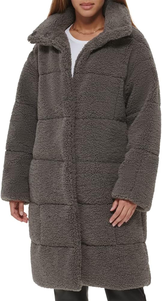 Levi's Womens Patchwork Quilted Teddy Coat for Stylish Warmth