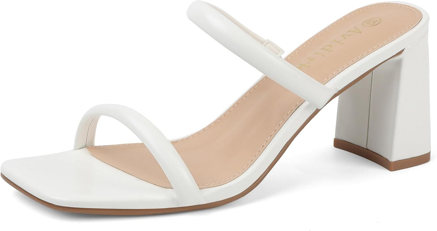 Stylish Women's Square Open Toe Heeled Sandals for Any Occasion