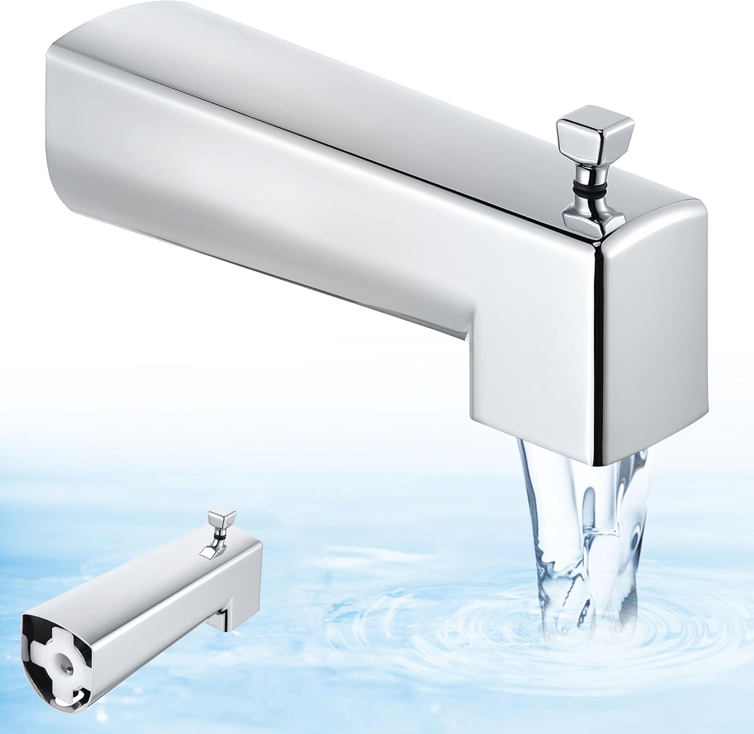 Enhon 7 Inch Slip on Tub Spout with Diverter for Modern Bathrooms
