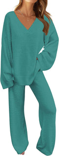 MEROKEETY Women's Fuzzy Fleece Pajama Set - Cozy (Style PDVZ)
