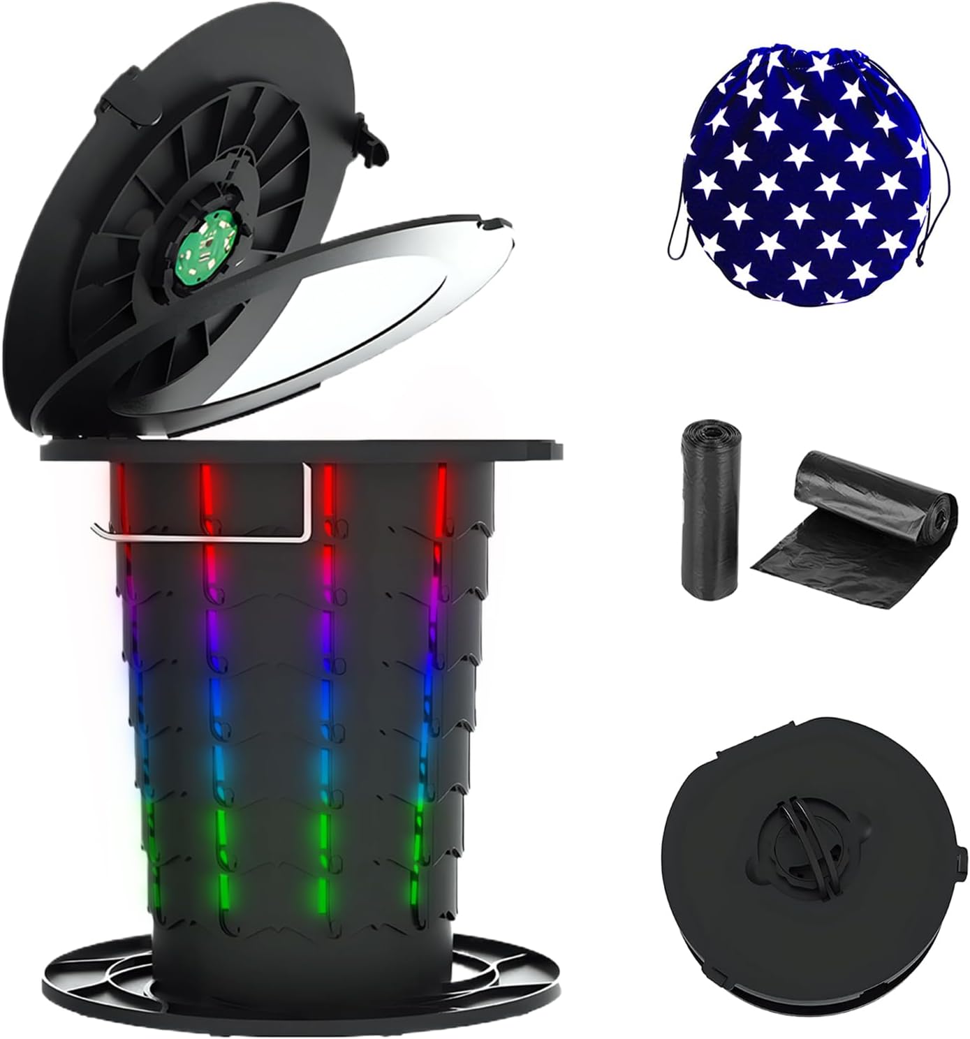 Portable Camping Toilet with Lights & Height Adjust, AO LI GEI