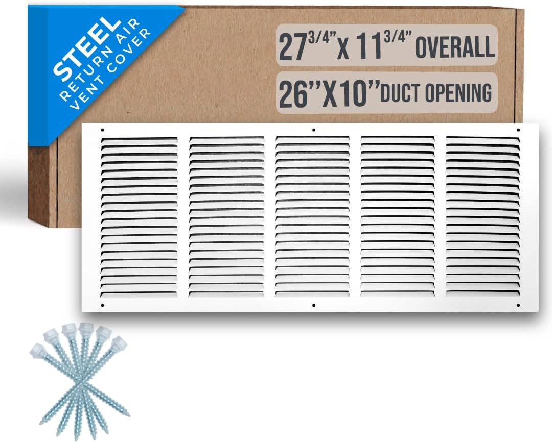 Fits 26x10 Duct Opening Steel Return Air Grille for HVAC