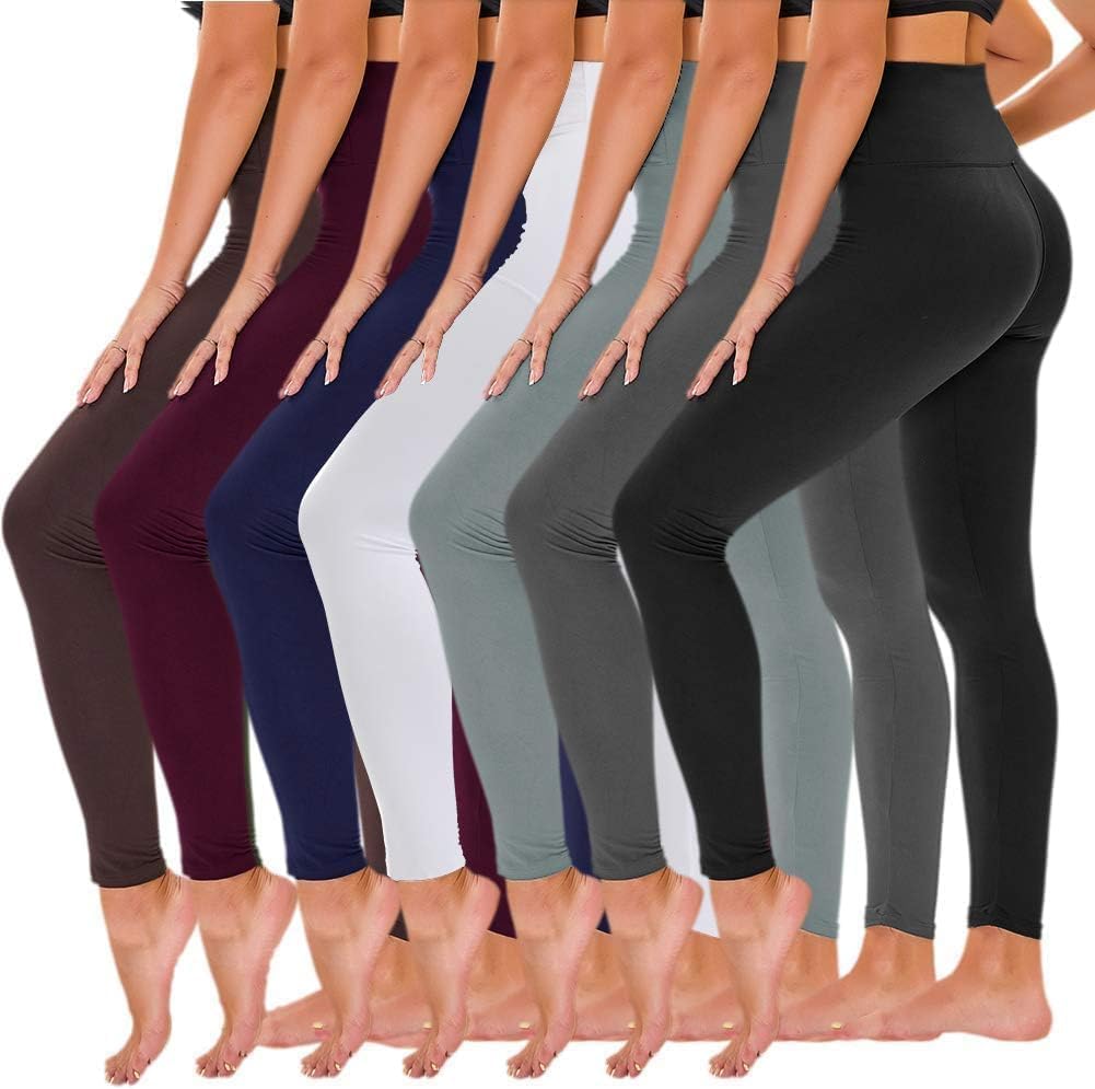 TNNZEET 7 Pack Leggings for Women - Ultra Soft High Waisted Pants