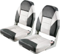 High Back Boat Seat 2 Pack - Folding Fishing Seats for Comfort