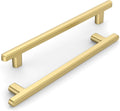 6.3 in (160mm) Brushed Gold Cabinet Handles 10 Pack - Sleek Hardware