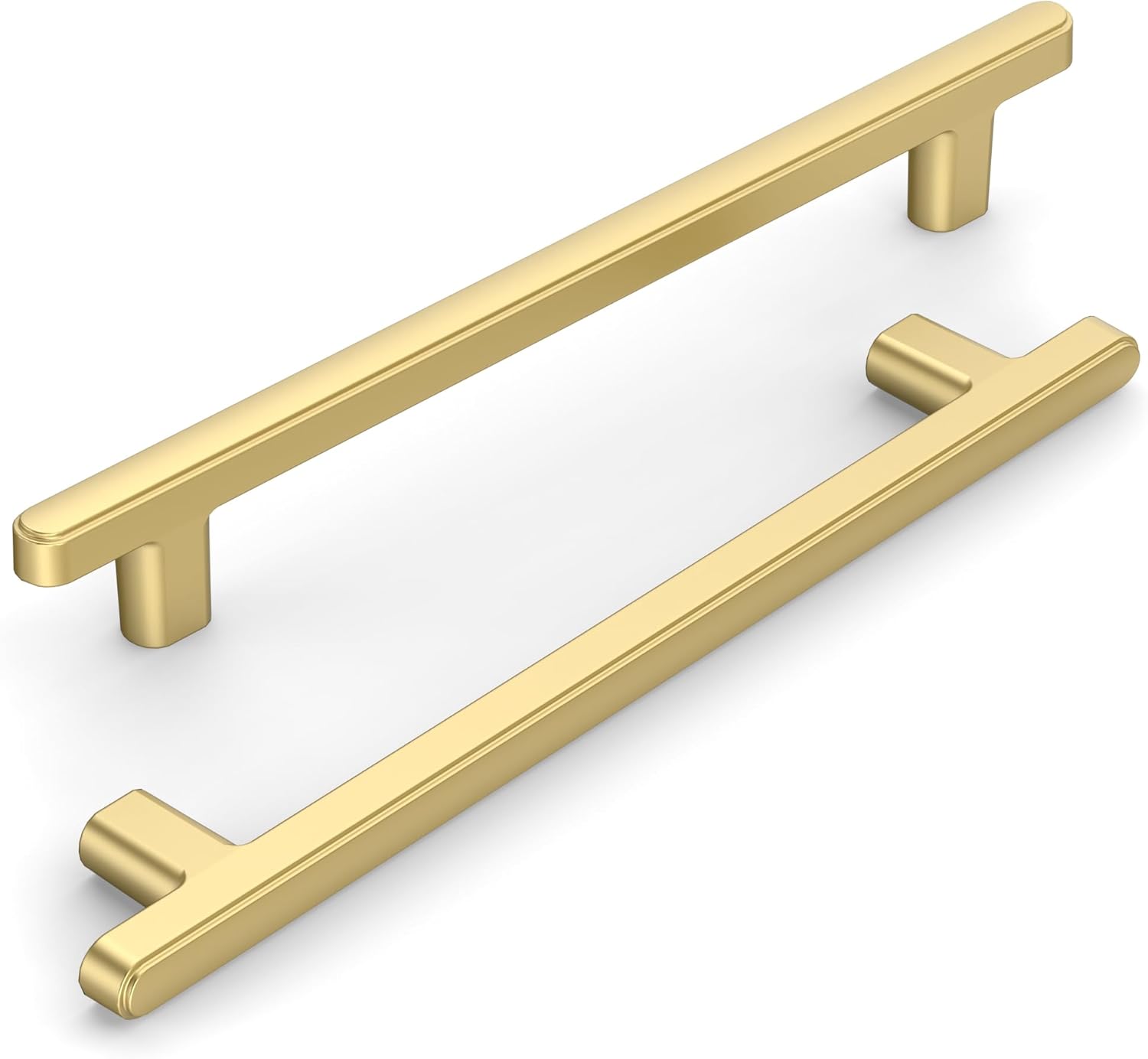 Brushed Gold Kitchen Cabinet Handles - 10 Pack Stylish Pulls