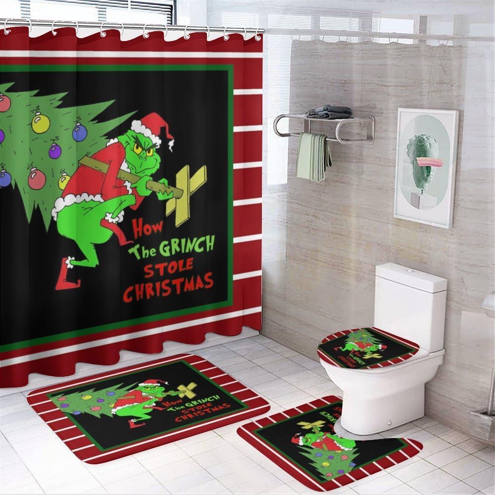 Ultimate Xmas Bathroom Set - 4Pcs Merry Christmas