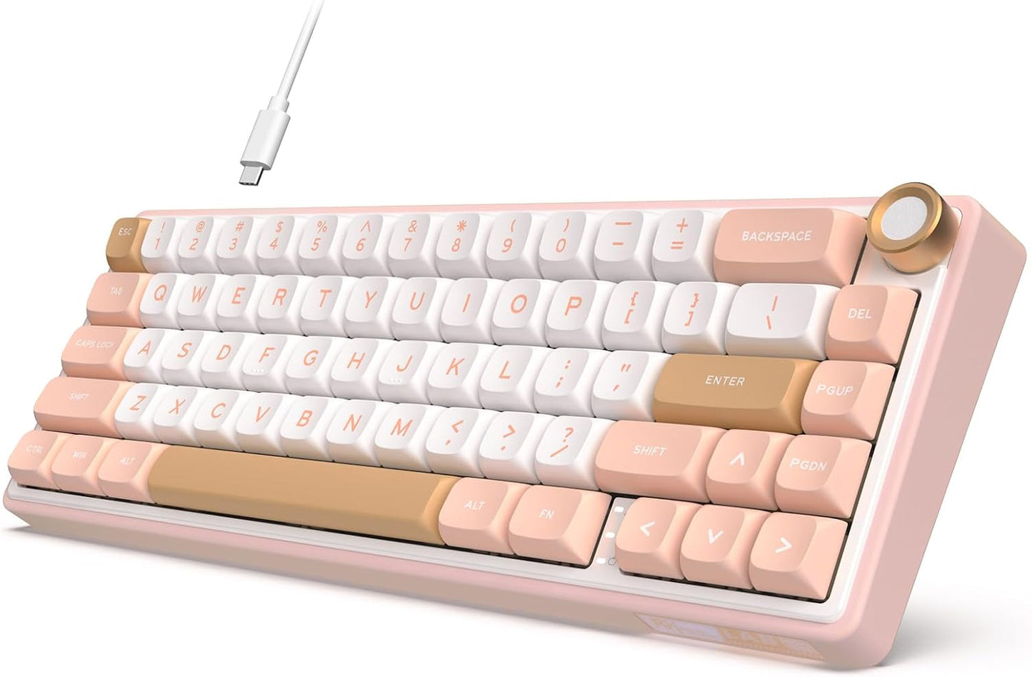 RK ROYAL KLUDGE R65 Wired Mechanical Keyboard with Volume Knob