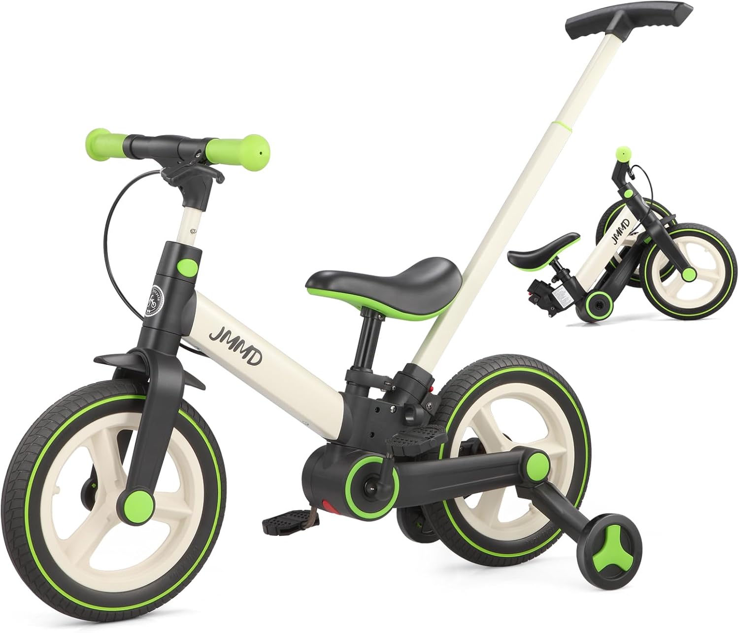 JMMD Toddler Bike with Push Handle for Kids 18-60 Months