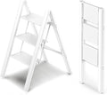 WOA WOA 3 Step Ladder Foldable Step Stool - Lightweight, Slim Storage
