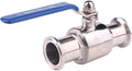 DERNORD 1.5ft Tri-Clamp Ball Valve Stainless Steel 304 - Durable PTFE