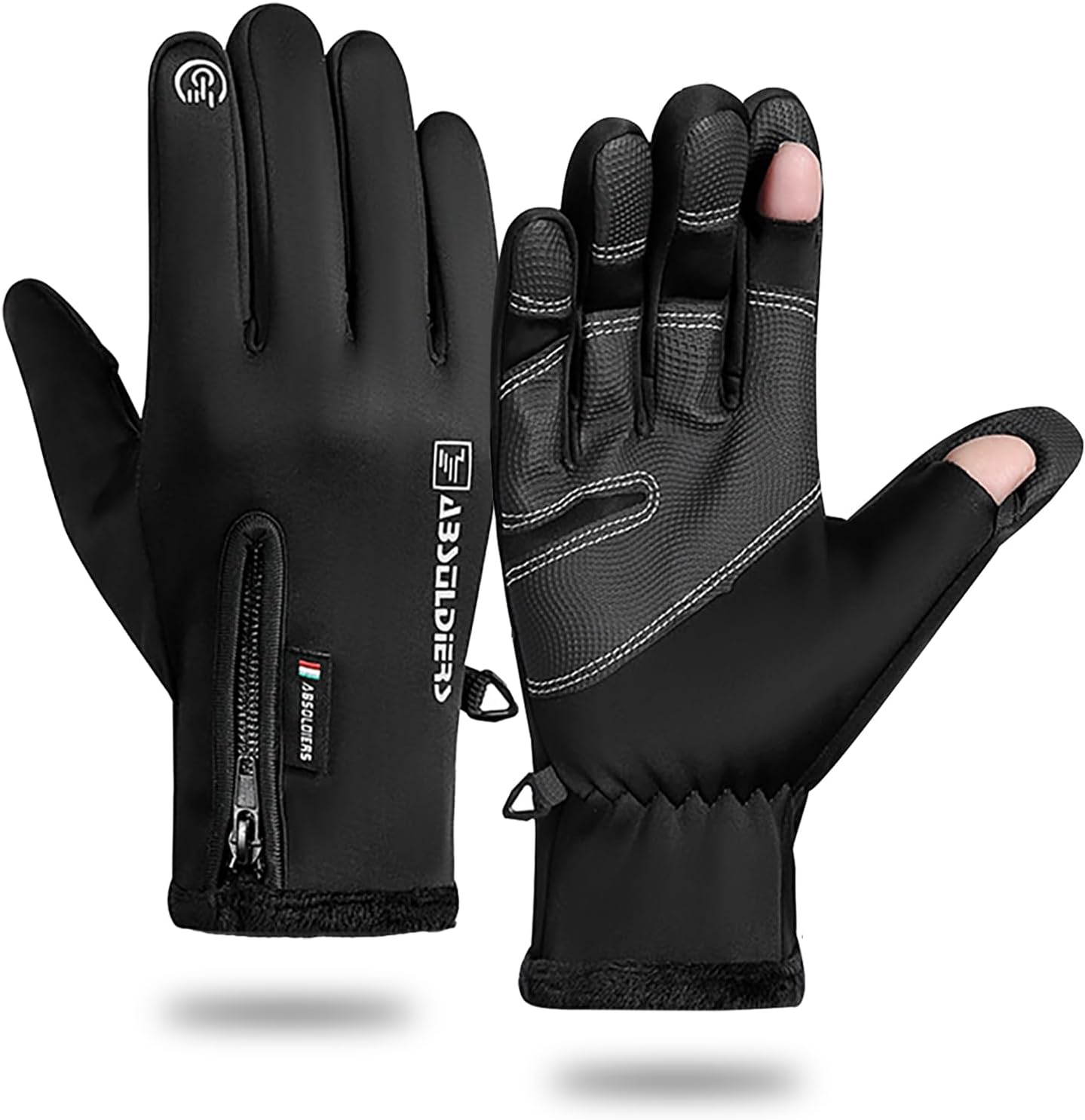 WARM ZIPPER TOUCH Winter Gloves - WANSENAMZ