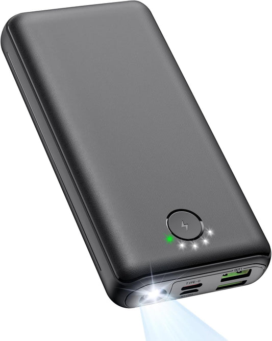 JIGA 30000mAh Power Bank - Ultra-Fast Charging with Flashlight