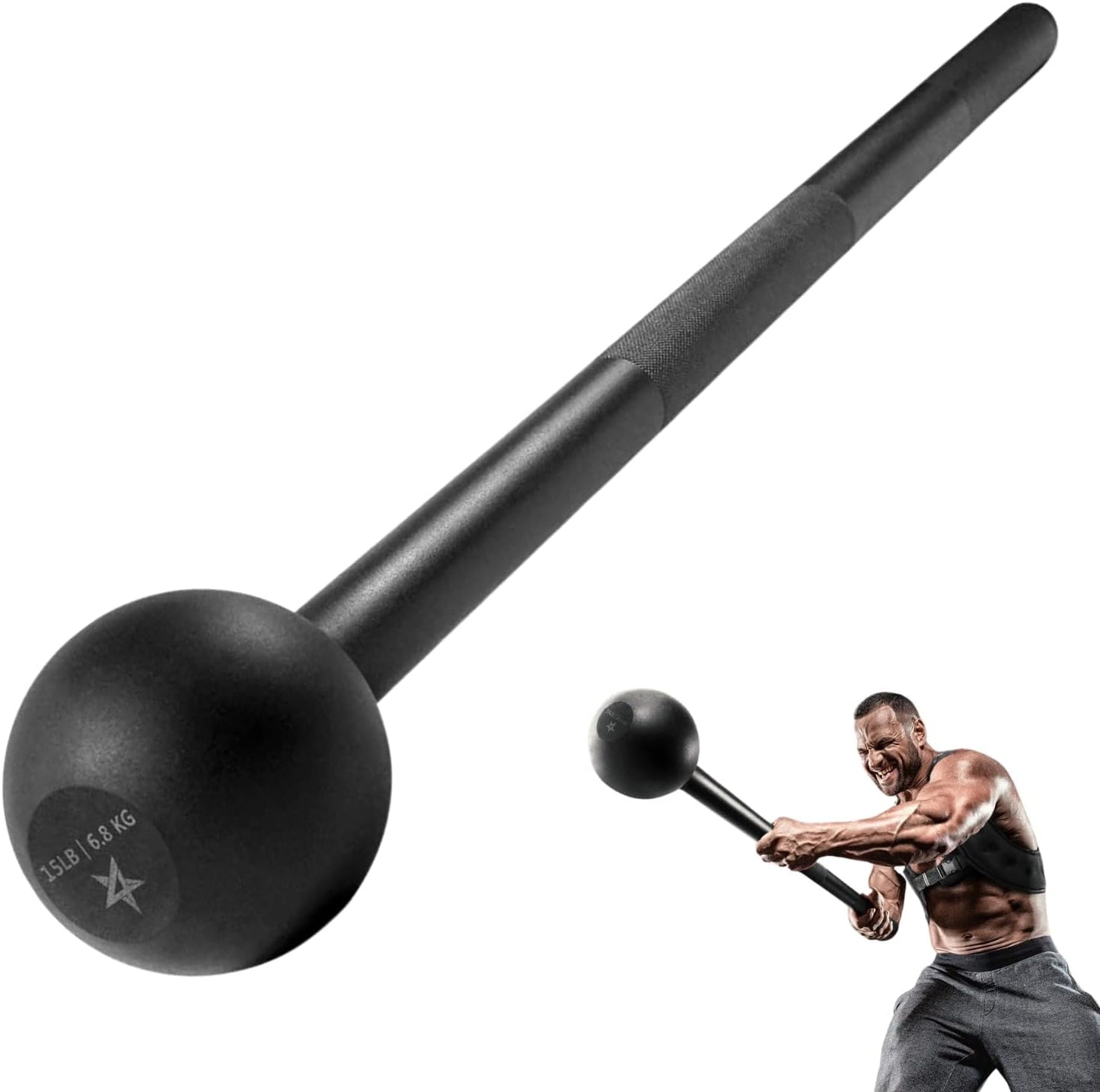 Yes4All Steel Mace Bell for Full Body Strength Training Workouts